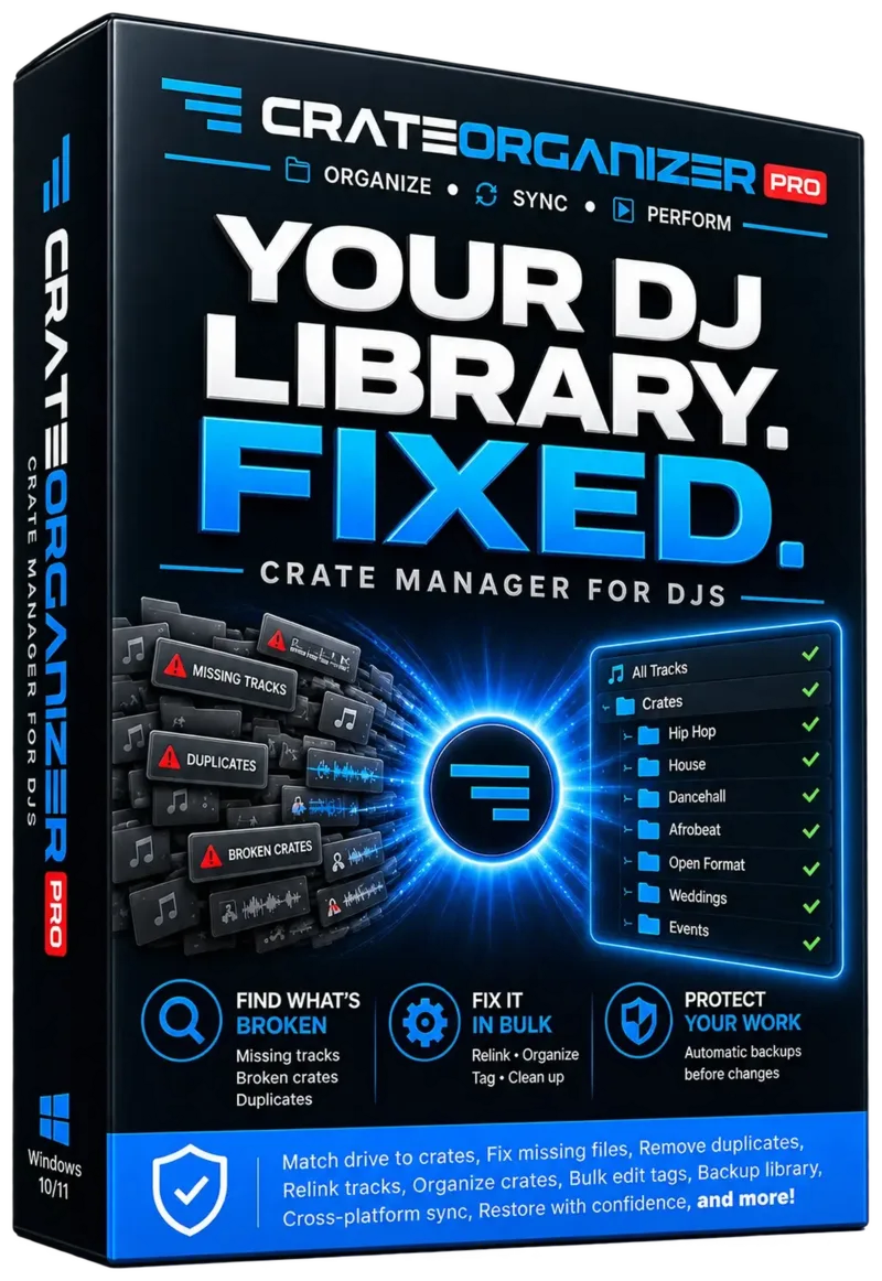 CrateOrganizer, a Serato crate organizer for Windows: turn your music folders into perfectly organised Serato crates, automatically